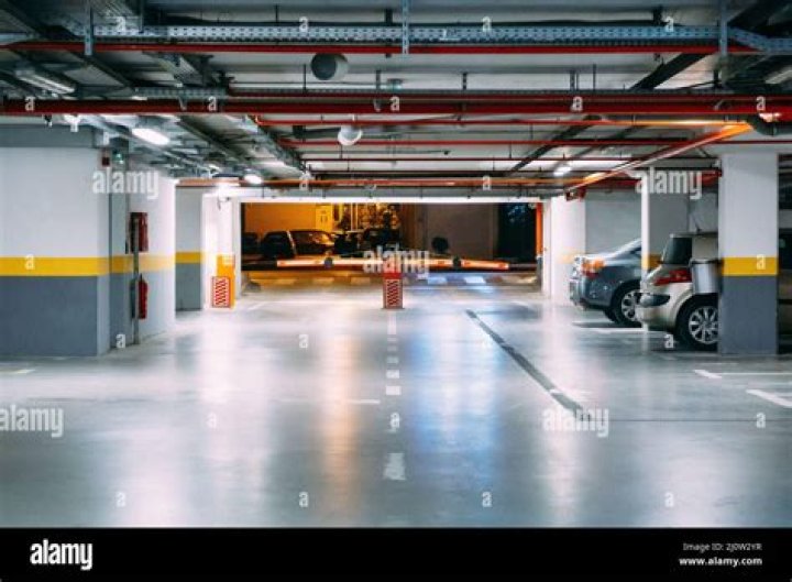 The underground car park at the apartment complex where Maxim's body was found