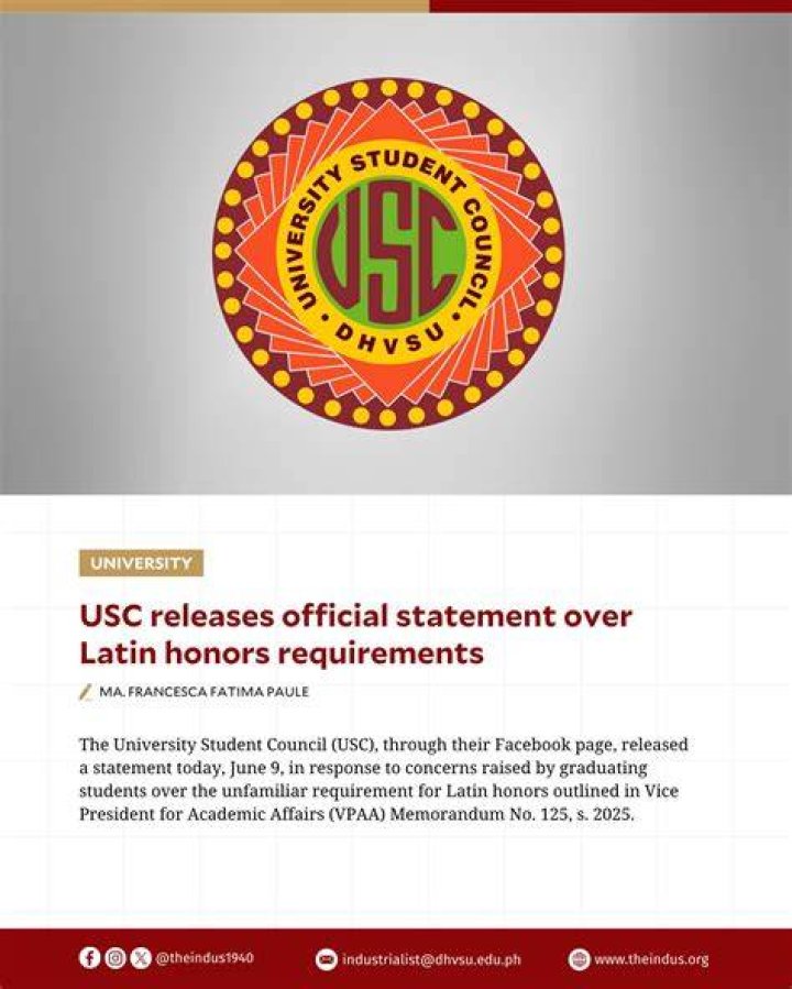 The university released a statement with the announcement