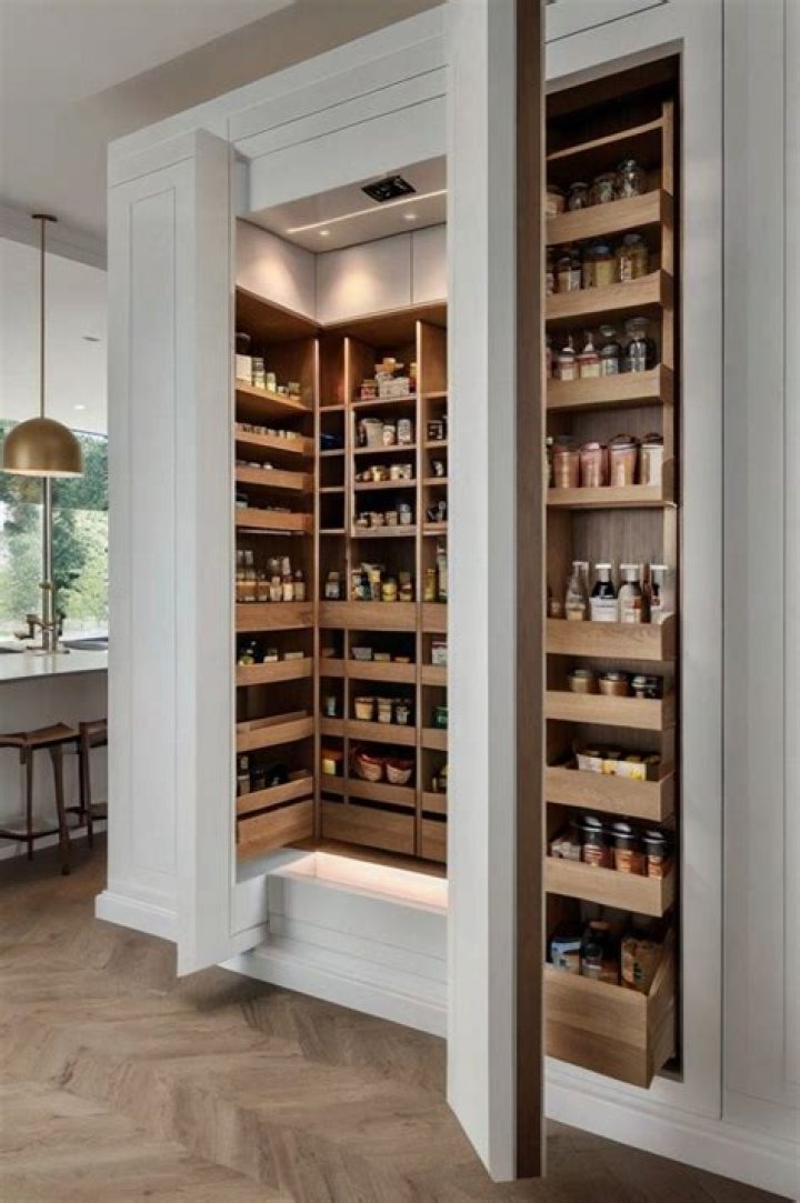 The whole pantry is hidden out of sight