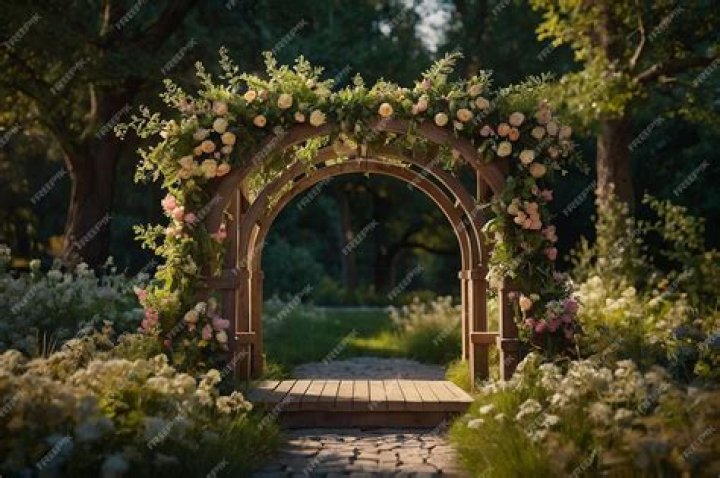 The wooden archway is available to guests