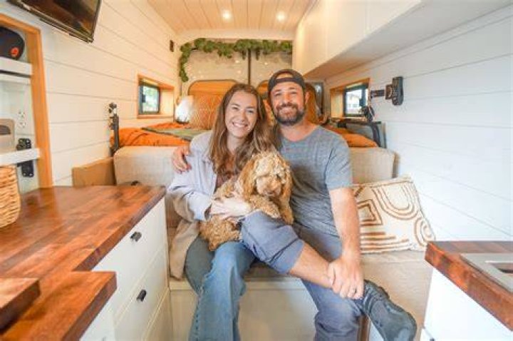 Their van now has a mini kitchenette, living area and pull out bed