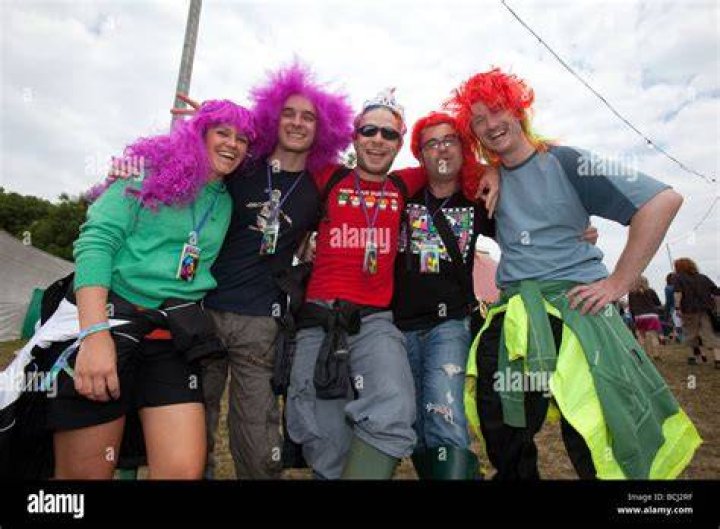 These friends wore bright wigs to celebrate the big night in Leeds