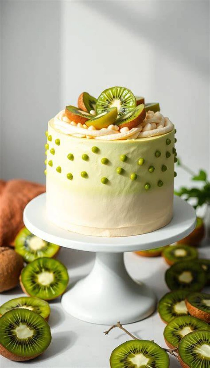 This kiwi cake takes 25 minutes to bake