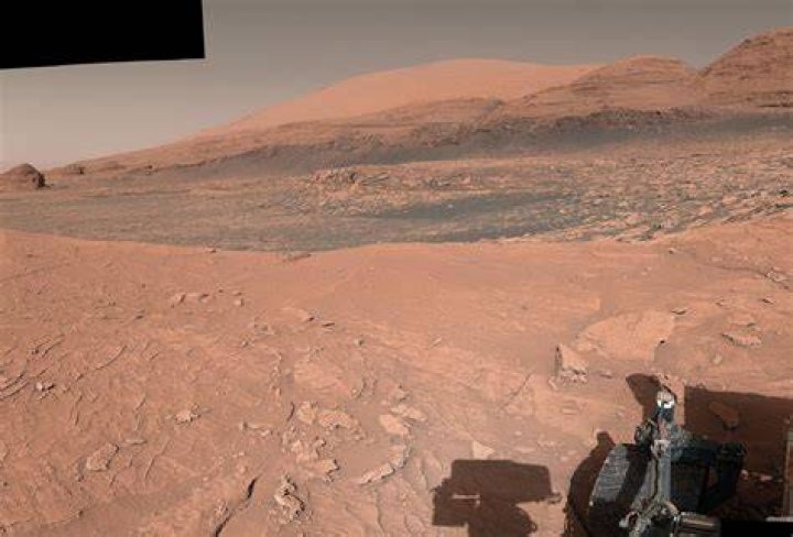 This view from the Curiosity Mars rover's Mastcam shows a 16ft-tall dark mound, called 'Ireson Hill,' on lower Mount Sharp