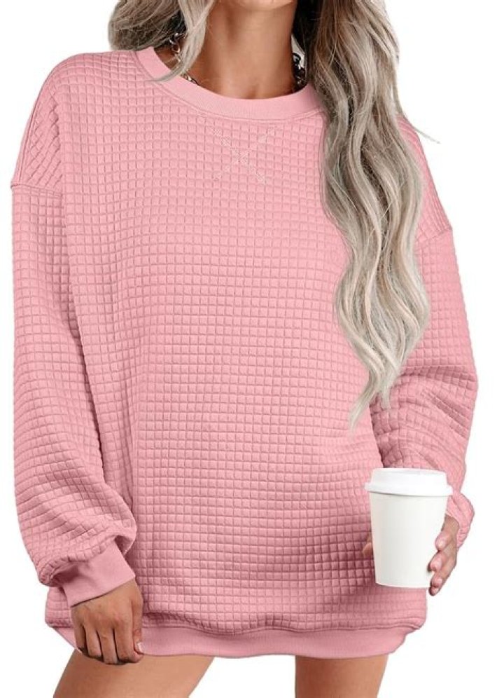 This waffle sweatshirt is cozy and cute