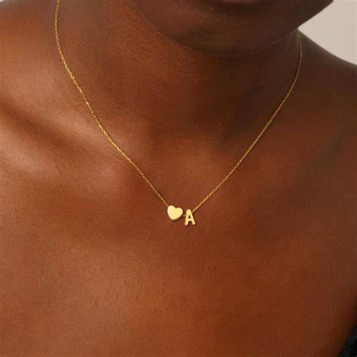 Tiny Gold Initial Heart Necklace-14K Gold Plated Handmade Dainty Letter Heart Necklace Gift for Women Necklace Jewelry