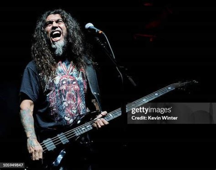 Tom Araya of Slayer performs at the Download festival at Donington Park in 2019