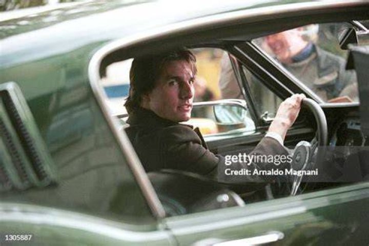 Tom Cruise drives a Fastback Mustang while filming Vanilla Sky in New York City