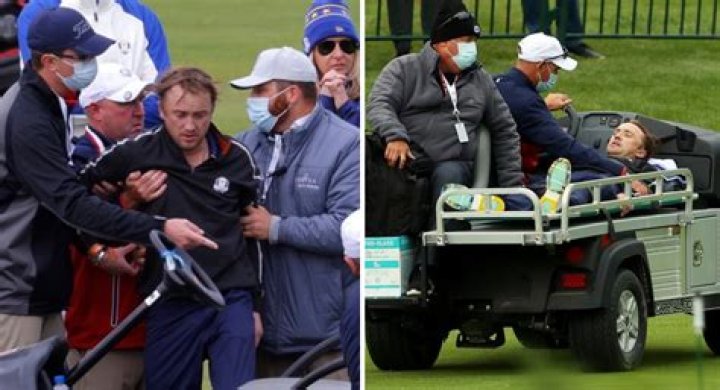 Tom Felton was stretchered off for treatment