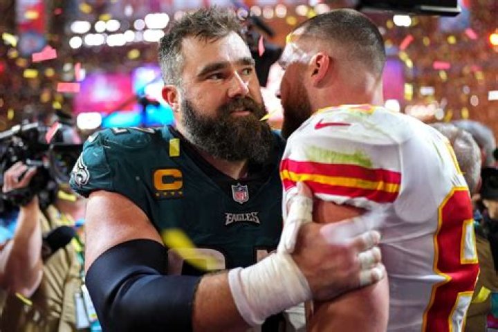 Travis and Jason Kelce Admire Fan Art Featuring Taylor Swift and Kylie Kelce