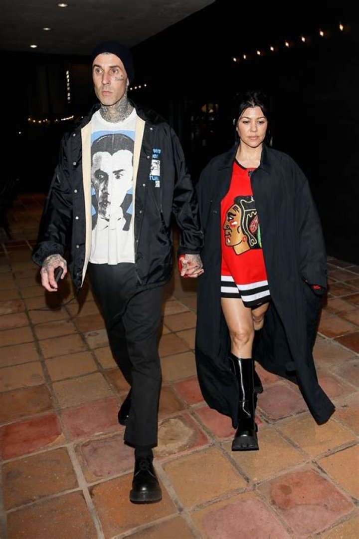 Travis and Kourtney were pictured holding hands