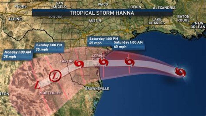  Tropical storm Hannah is expected to batter Texas, while Hurricane Douglas is on its way to Hawaii