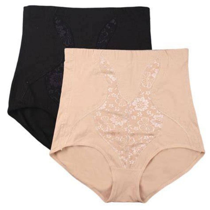 Tummy Control Shapewear Panties for Women High Waisted Shaping Underwear Seamless Body Shaper Girdle Panty(Black-Lace Trim,Small)