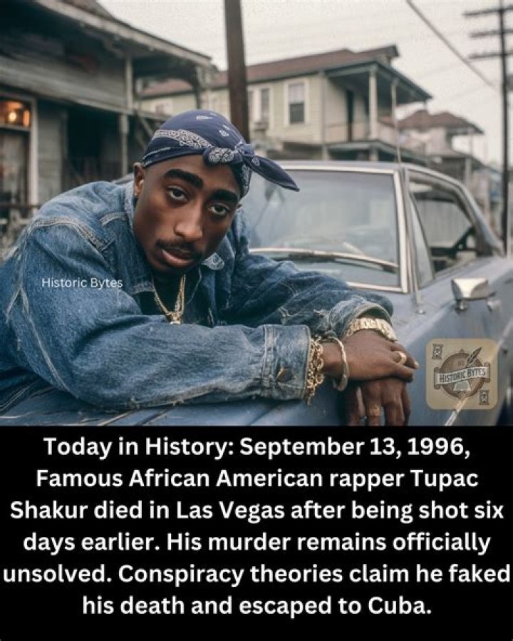 Tupac died on September 13, 1996, six days after he was shot along the Las Vegas strip