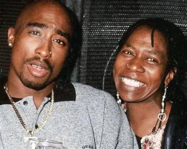 Tupac with his mother Afeni Shakur who raised him and Sekyiwa
