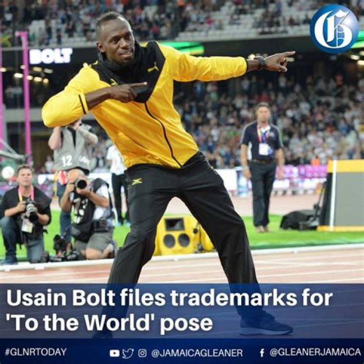 Usain Bolt did his trademark celebration along the pit wall