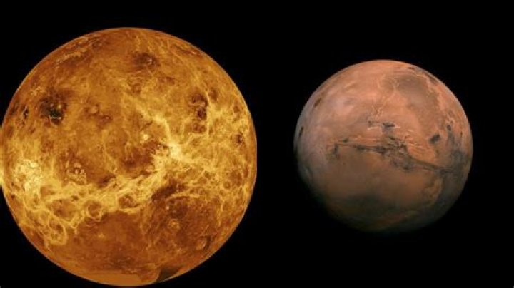 Venus and Mars will appear beneath the Moon this evening