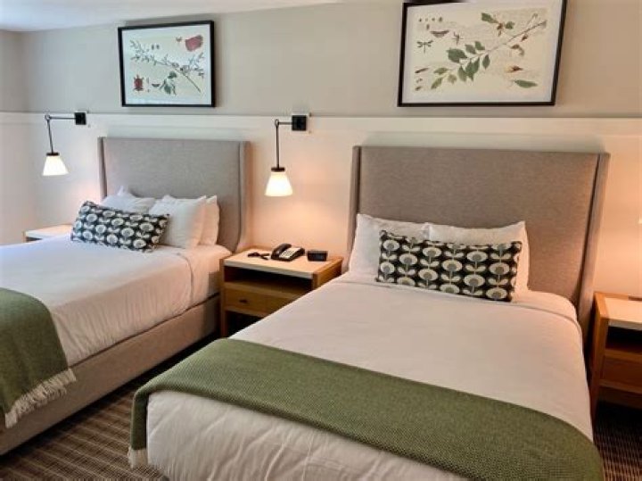 With two double beds in the living rom and bedroom, the mini-home can sleep up to four guests