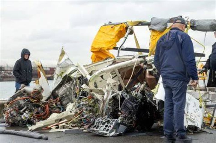  Wreckage of the doomed helicopter is seen at the crash site in Calabasas, California