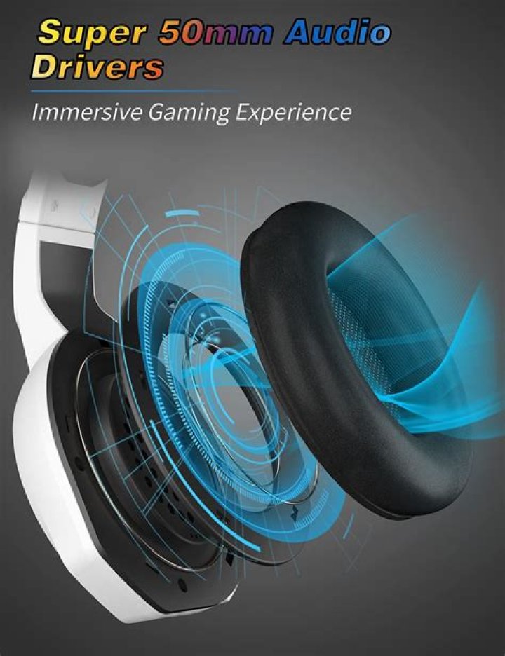 ZIUMIER Z20 White Gaming Headset for PC PS4 PS5 Xbox One Controller, Wired Over-Ear Headphone with Noise Canceling Microphone, RGB LED Light, Bass Surround Sound