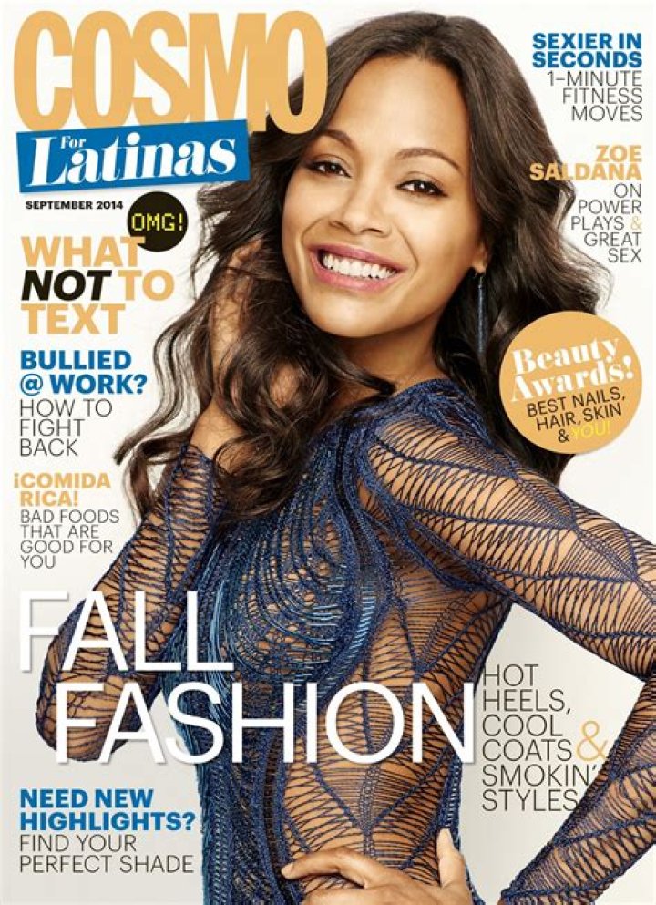 Zoe Saldana cosmo cover